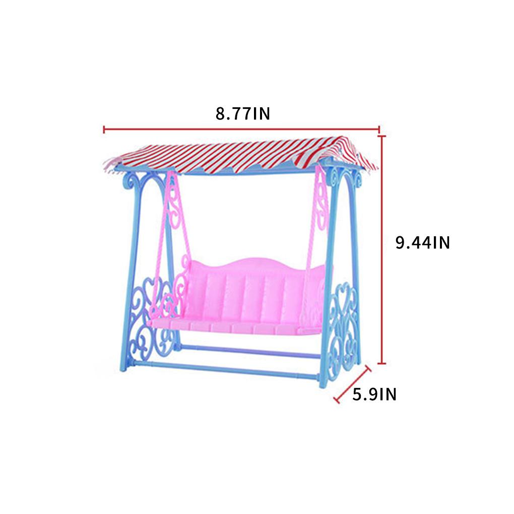 Toy Swing with Canopy Model Swinging Chair Dollhome Decoration Furniture Interactive Early Learning Birthday Gift