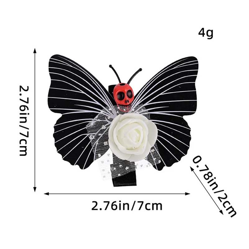Заколка для волос в виде черепа и бабочки на Хэллоуин для женщин, забавные заколки для волос для косплея, индивидуальные аксессуары для волос для девочек, праздничные головные уборы, держатели для хвостиков