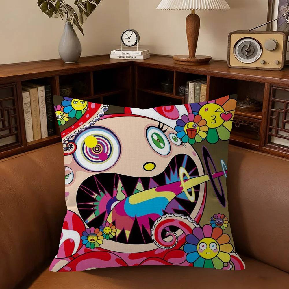 Art Murakami Takashi Storage Personalized Pillow Cover Kids Bedroom Wild Party Decor Pillowcase Kid Birthday Shower Gift