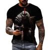Summer Fashion Cool Spartan Warrior Graphic T Shirts Men New Casual Trend Personality Printed Round Neck Short Sleeve Tees Tops
