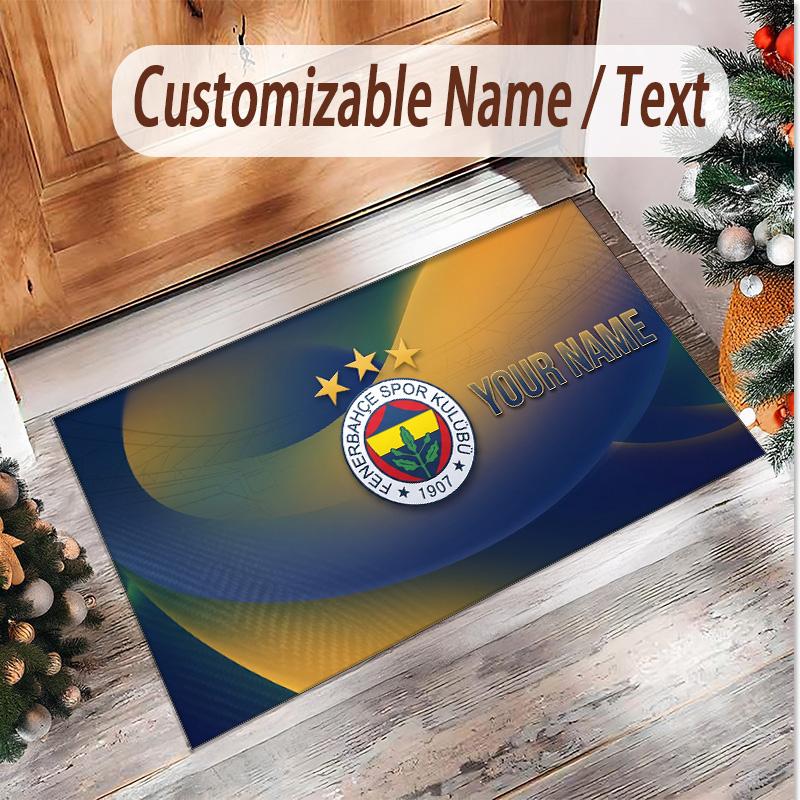 Personalized Crystal Velvet Carpet Fenerbahçe FC Pattern Non Slip Floor Rug
