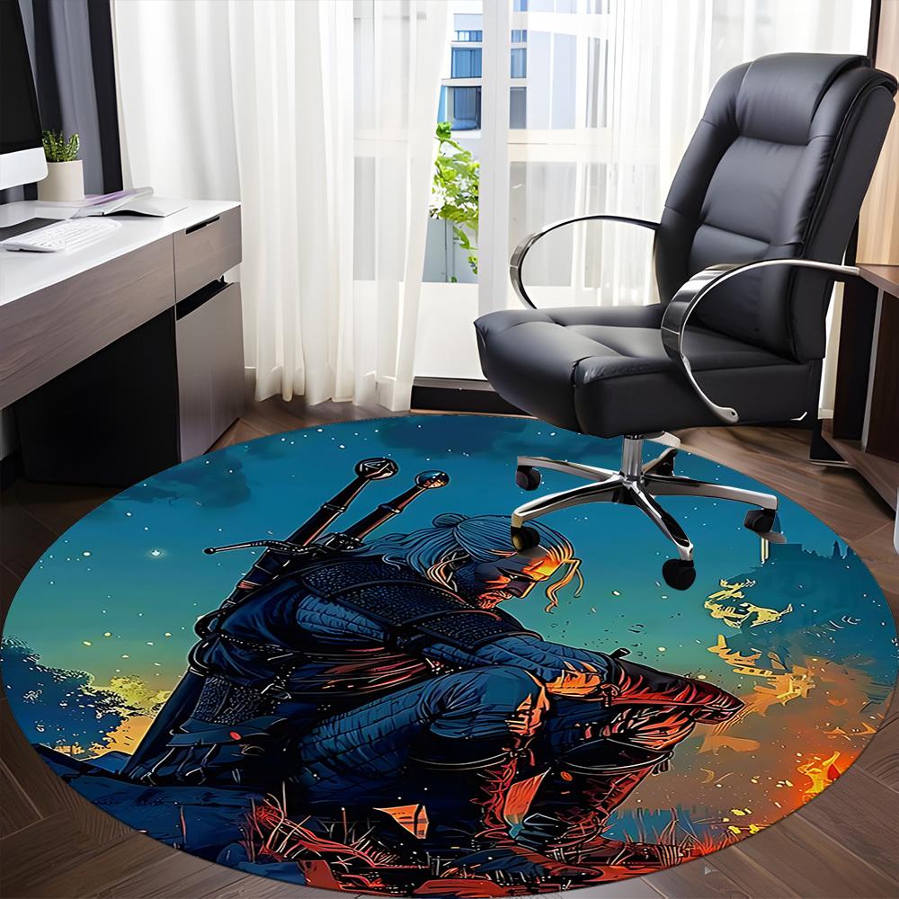 1 шт. Круглый ковер The Witcher для офиса, коврик для помещений, подходит для офиса, под офисные стулья, спальни, гостиной, домашнего декора DT1212100