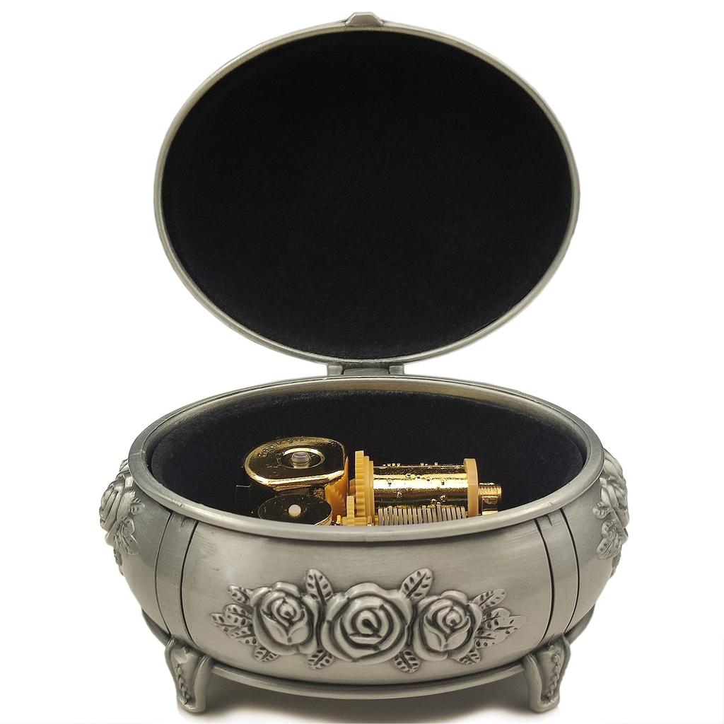 Music Box Embossed Alloy Metal Music Box with Movement You Are My 18-valve Gold-plated (oval Shape, Song Sunshine)