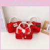 Red Velvet Lovely Tiger Head Handbag For Girls Trendy Crossbody Bag Kids For