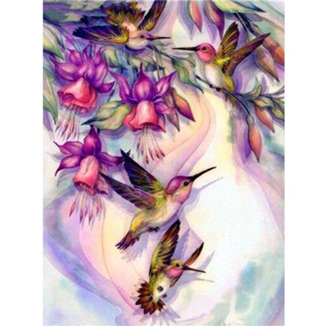 DIY Алмазная вышивка Птица Цветок Вышивка крестиком Алмазная картина Полный квадратный/круглый Animlas Ремесло Искусство Хобби Подарок Домашний декор