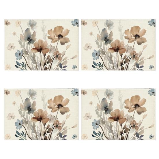 45295 шт. подставка для столовых приборов с принтом и цветочным узором, теплоизоляция, устойчивая к морщинам, защита стола, вечерние, кухня, столовая