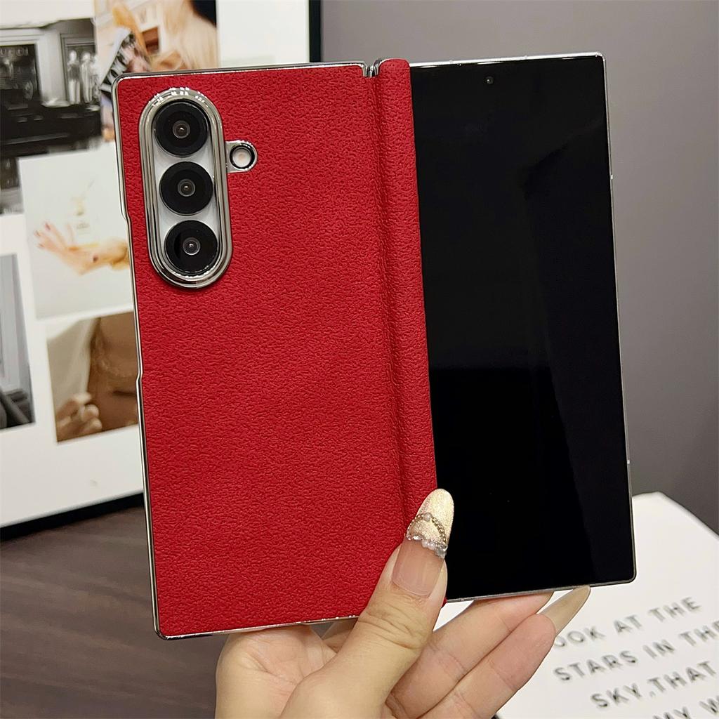 Ретро Матовый Кожаный Магнитный Чехол-Книжка с Покрытием на Петле для Samsung Galaxy Z Fold 7 6 5 4 для Беспроводной Зарядки Magsafe