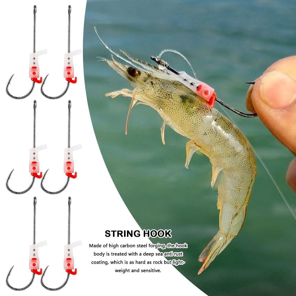 5pcs Anti-entanglement Luminous Live Shrimp Hooks Stainless String Hook for Fishing Accessories