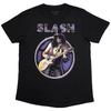 Футболка с фиолетовым кругом и надписью Slash Черная Новая Унисекс Футболка