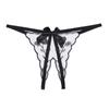 Open Crotch Sheer Thongs Womens See Through G-string Female Butterfly Shape Underwear Ultra Thin Mesh Erotic Panties Hollow Out