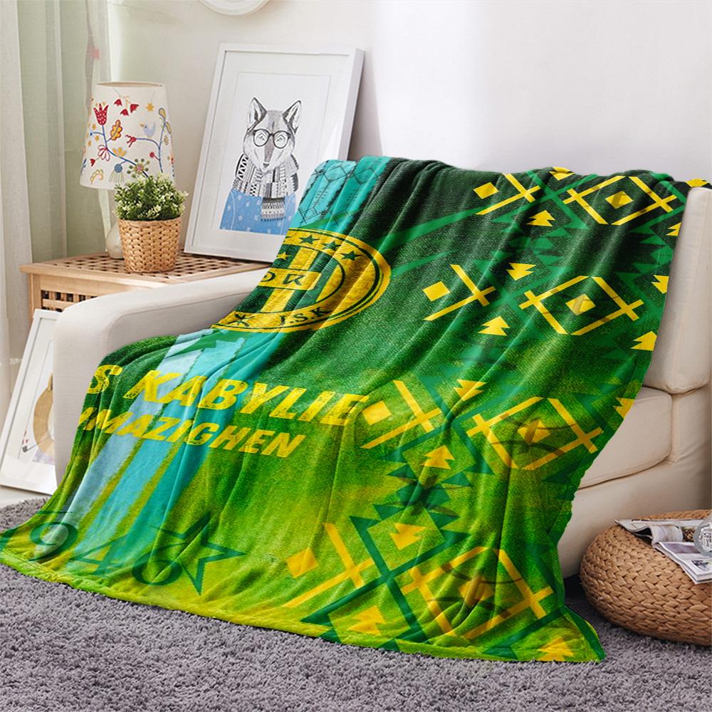 1Pc js Kabylie Print Flannel Blanket High Quality Warm Comfortable Cover for All Seasons Perfect for Gifts Home Decor