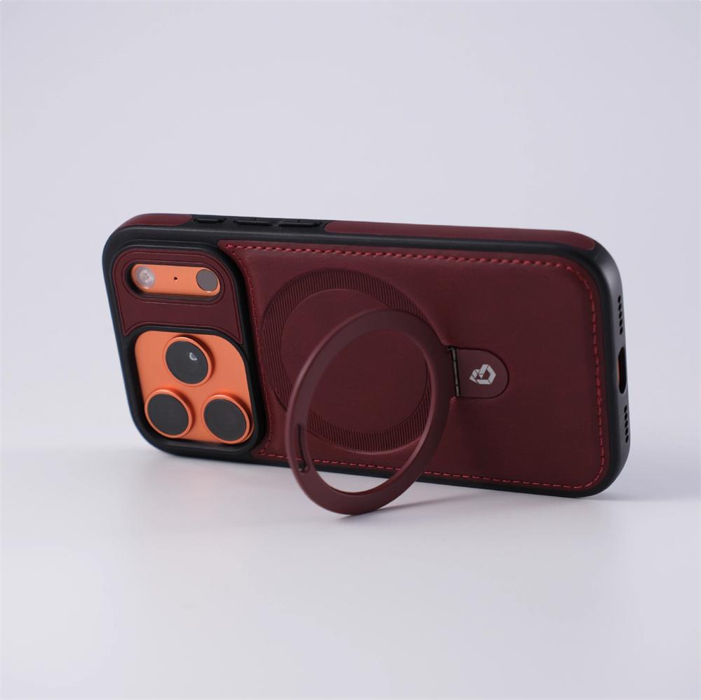 Бизнес Магнитное Кольцо-подставка Кожаный Чехол Для iPhone 17 Pro Max Air 16 15 14 13 12 Plus Для Magsafe Беспроводной Зарядки Защитный Бампер