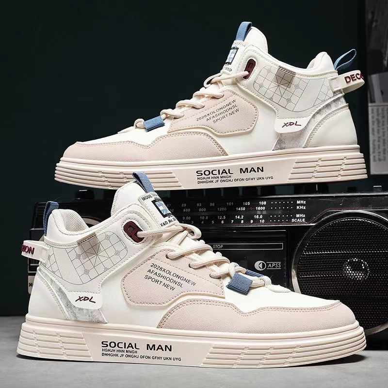 Mens Sneakers 2025 Student Men's Board Shoes Canvas High Cut Winter New Autumn Sports and Leisure Man Casual Shoe