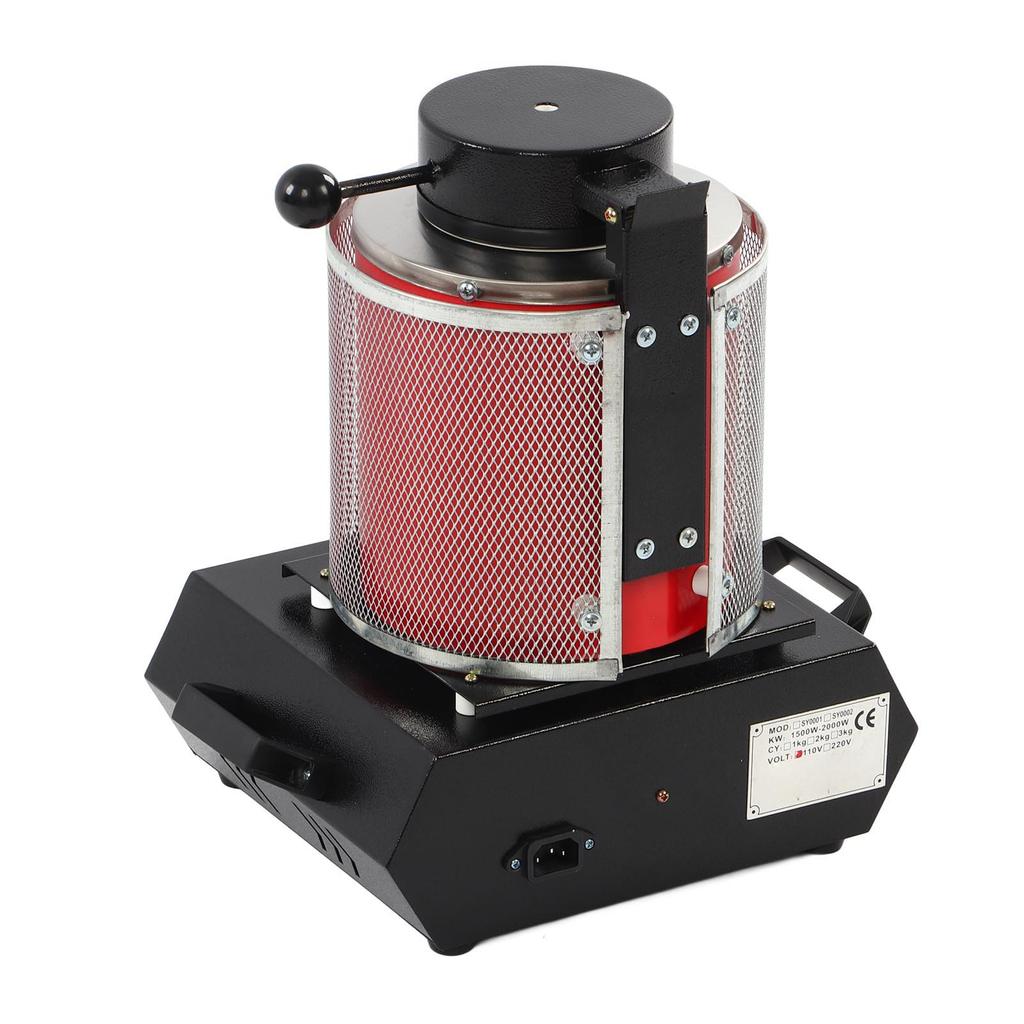 3KG Electric Furnace Smelter Red 3KG Gold Melting Furnace Electric Smelting Furnace Smelter for Jewelry Metal Gold Silver