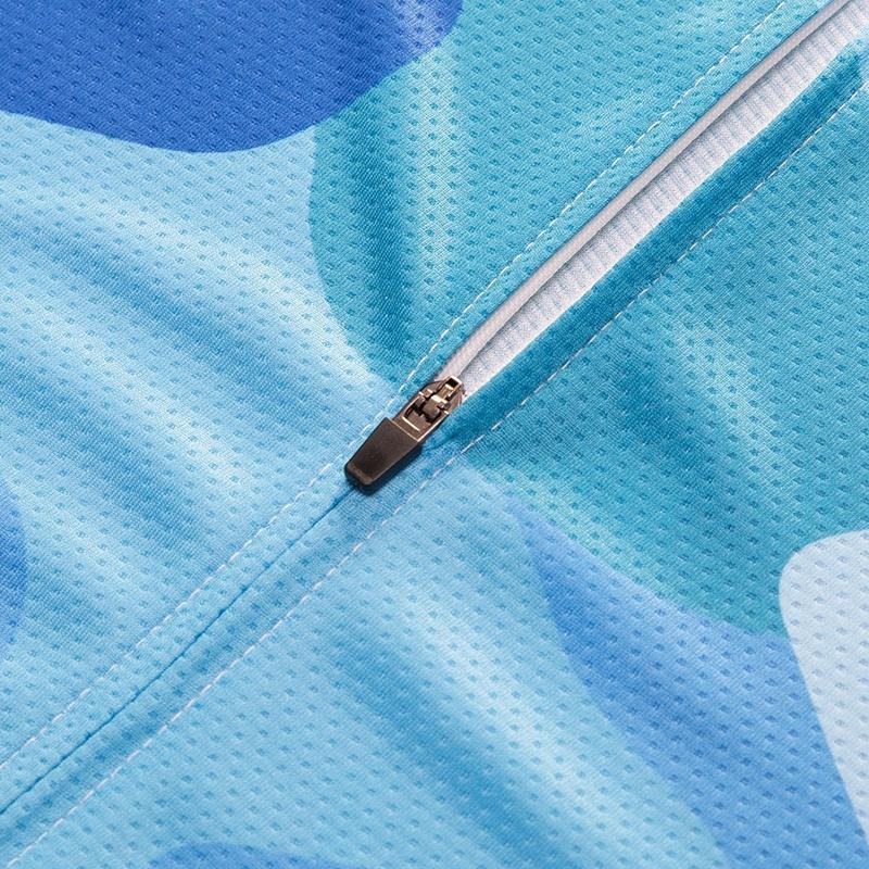 Quick Dry Short Sleeve Cycling Jersey White Bib Pants Bicycle Clothing Set Sport Jerseys Blue Camouflage Men Cycling Clothes Suits