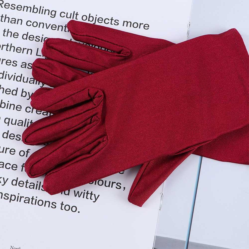 Танцевальные спандекс эластичные однотонные тонкие перчатки для вождения Анти-УФ перчатки для этикета Защита от солнца