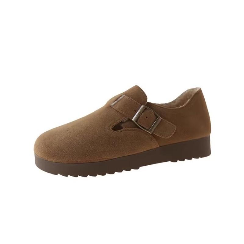 Женские бархатные туфли осень-зима новые всеохватывающие туфли-бини на одной педали на мягкой подошве, хлопковые туфли из овечьей шерсти