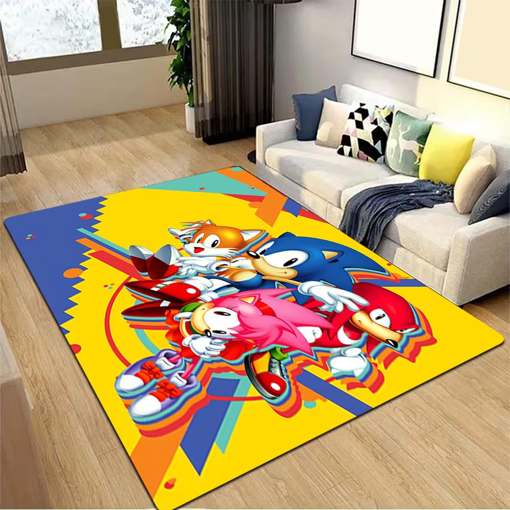 Sonic The Hedgehog Characters Decoration,Carpet,Living Room,Bedroom, Non-slip,Square rug