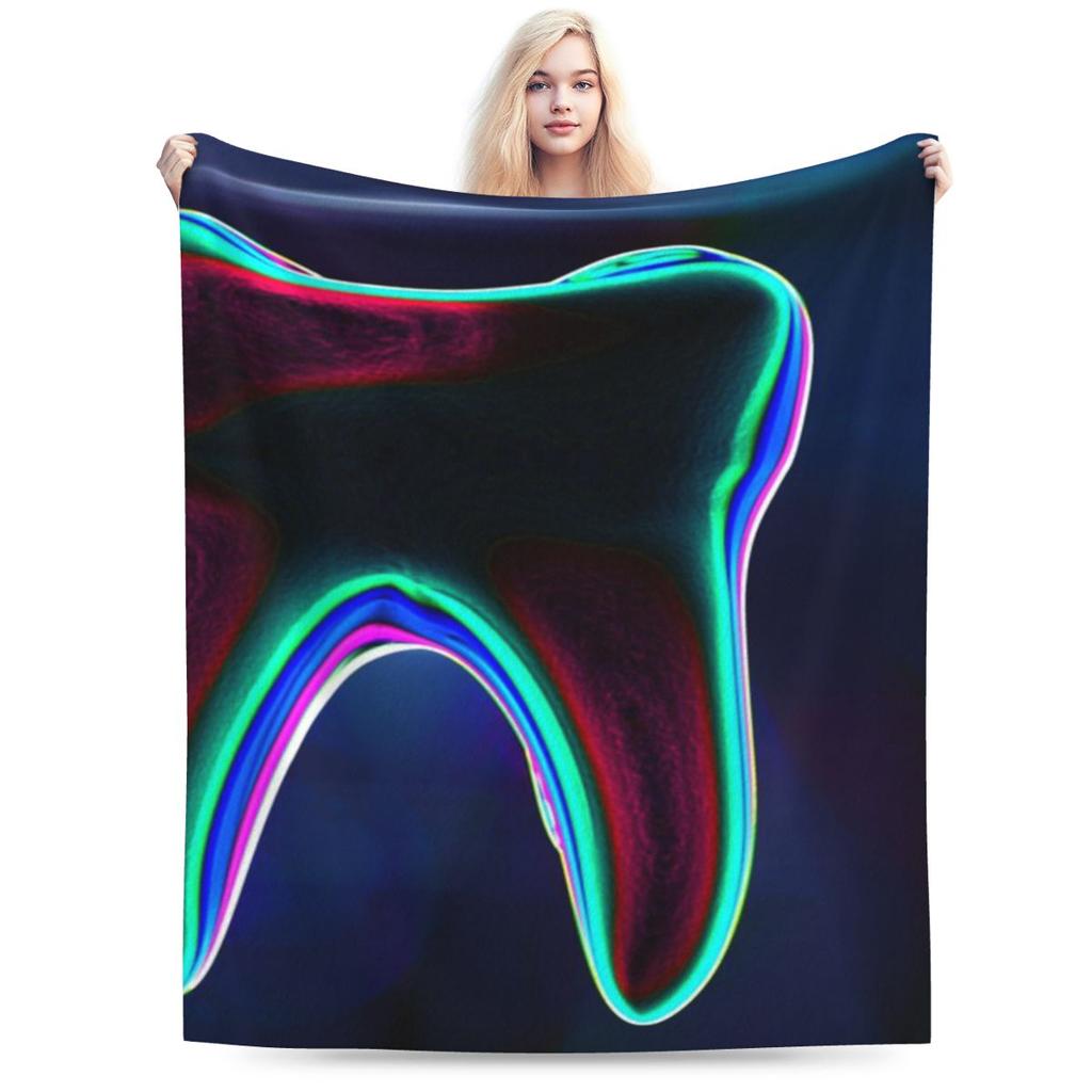Colorful Xray Tooth Dental Art Design Personalized Soft Party An UltraSoft Micro Fleece Blanket