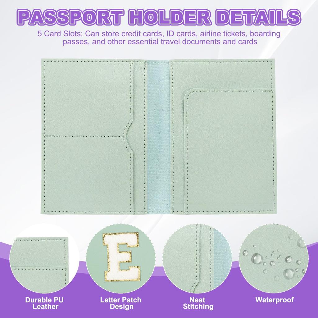 Набор бирок для паспорта и багажа с обложкой для паспорта с инициалом и буквой-шевроном, дорожная сумка-кошелек, идентификатор чемодана для женщин и семьи