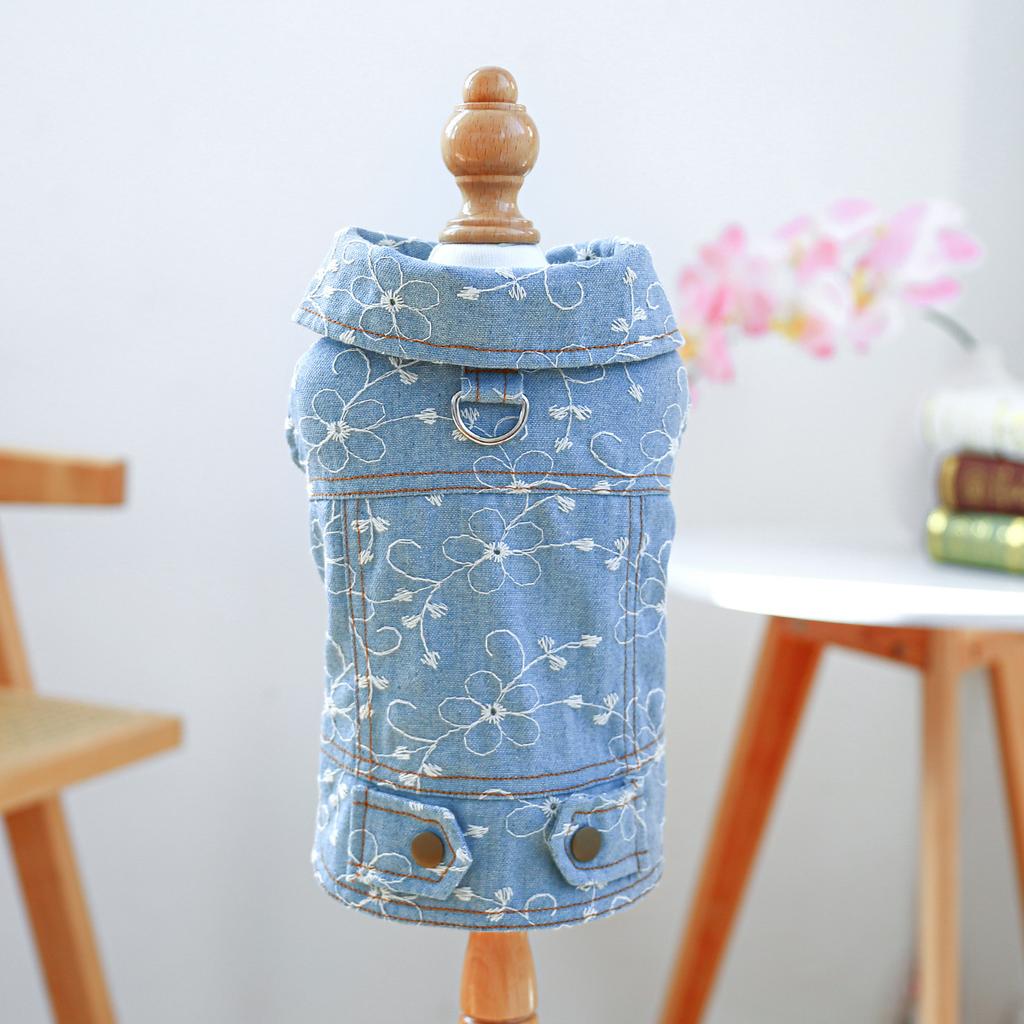 Pet Clothes Dog Cat Clothing Clothing Handsome Cute Rock Handsome Denim Collection Directly from the Manufacturer