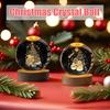 Christmas 3D Crystal Ball Night Light USB Powered LED Lamp with Santa Claus or Snowman Design, Wooden Base Holiday Gift for Kids and Home Decor