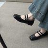 French Evening Wind Brown Single Shoes Women's 2025 New Spring and Autumn Flat-bottomed Temperament Fairy Square Head Shallow Mouth Mary Jane Shoes