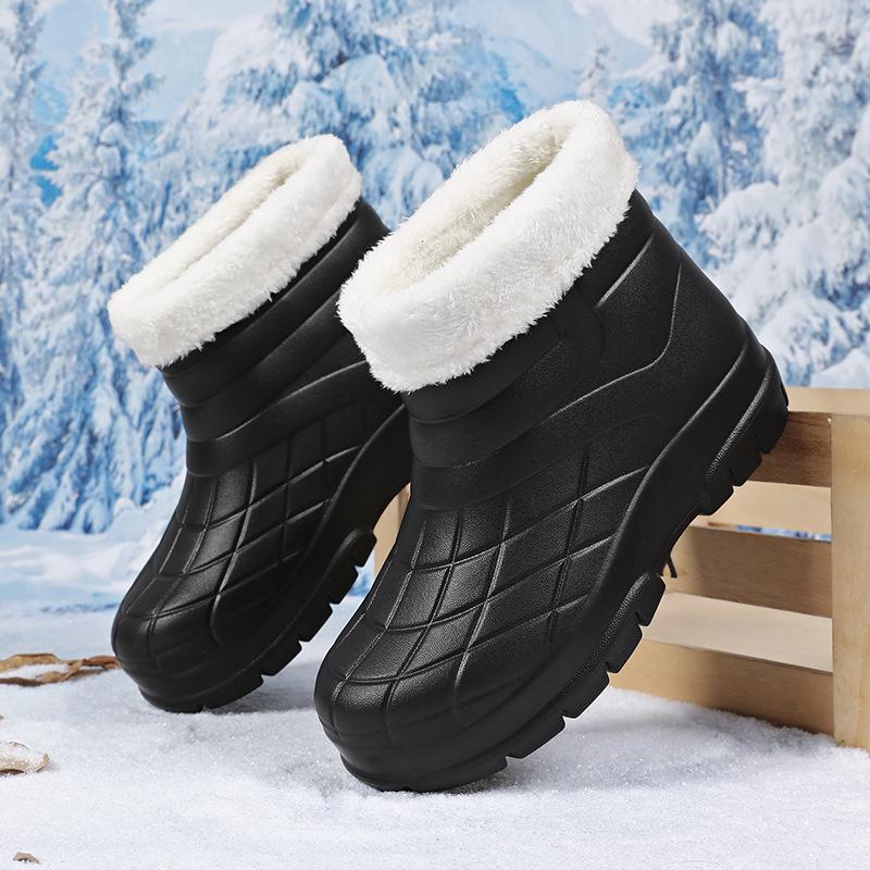 Сапоги для дождя мужские зимние бархатные теплые для рыбалки водонепроницаемые износостойкие сапоги для мужчин кухня шеф-повар труд страхование нескользящая резиновая обувь