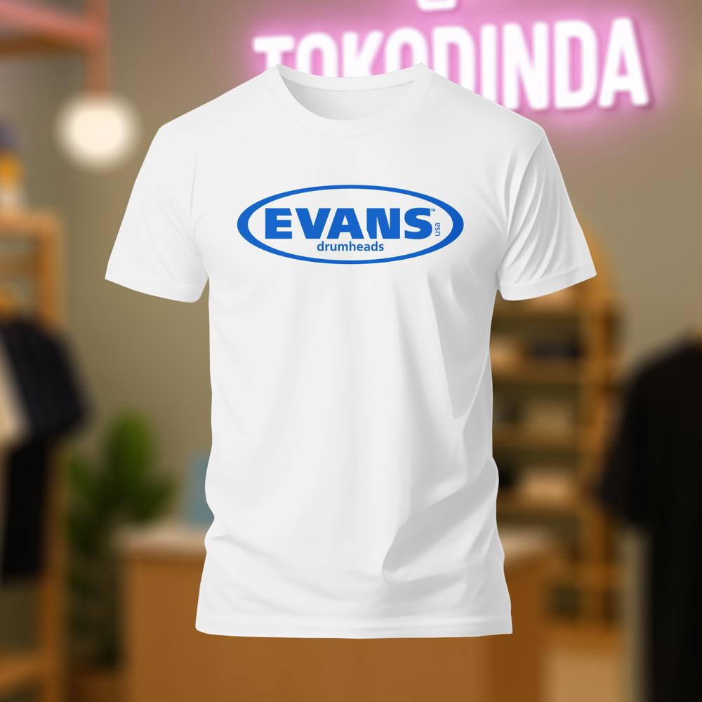 Футболка с логотипом пластика для барабанов Evans, смешная, Сделано в США, S-5XL, унисекс