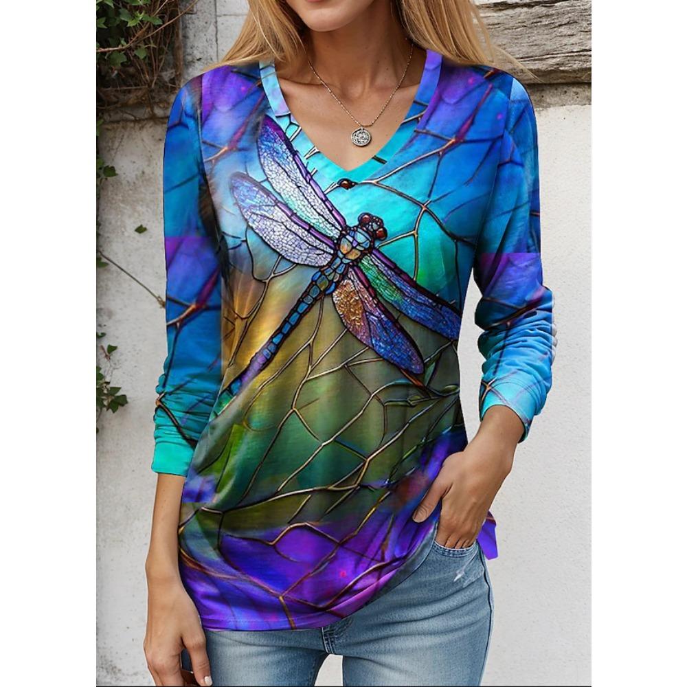 JPNTKY Women's Fashion Casual Autumn Winter Long Sleeve V-Neck Blouses & Shirts