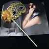 With Holding Stick Handheld Masquerade Masks Translucent Half Face Mask  for Women