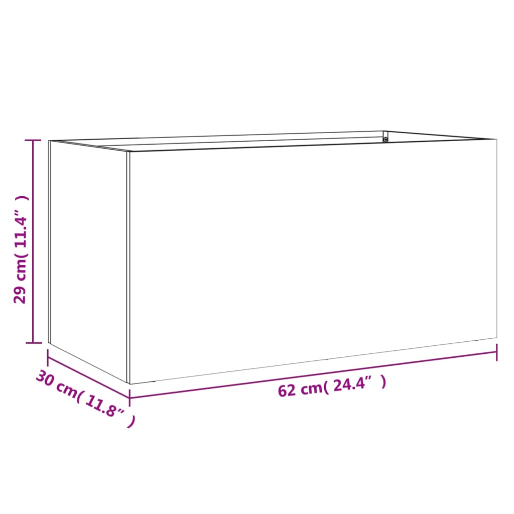 Plant Pot Anthracite 62 x 30 x 29 cm Steel