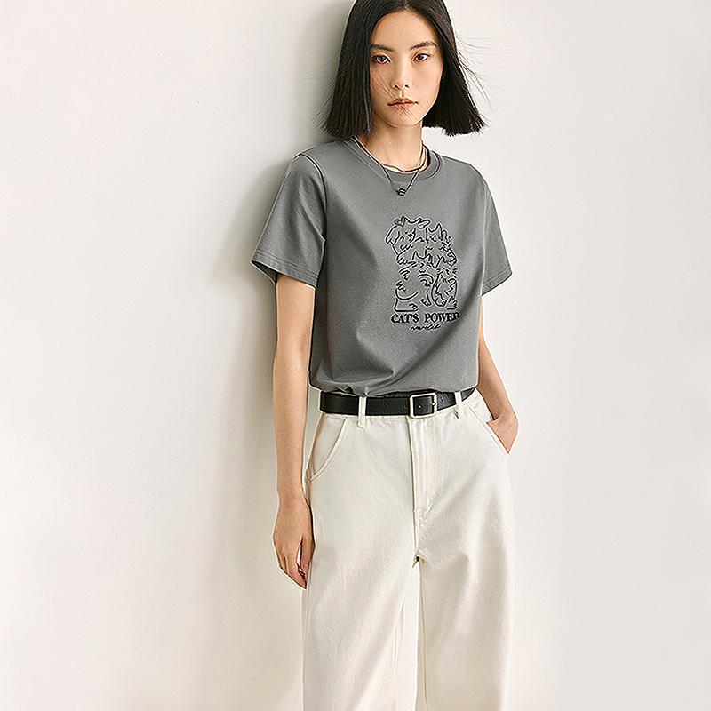 LILY Retro Kitten Short Sleeve T-shirt Top