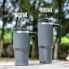 600/900ml Insulated Cup Large Capacity Leak Proof Double-layer with Handle Stainless Steel Car Thermal Coffee Straw Cup Outdoor Supply