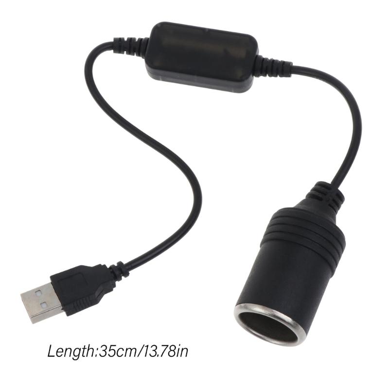 USB к гнезду прикуривателя автомобиля, повышающий кабель-адаптер, провод, преобразует 5 В в 12 В для автомобильной электроники