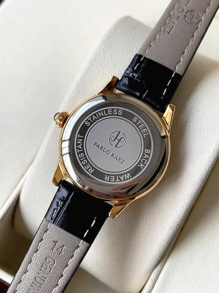 PABLO RAEZ Luxury Wristwatches For Women gold High Quality Leather Strap Waterproof Elegant Lady Watch Gift Reloj para mujer