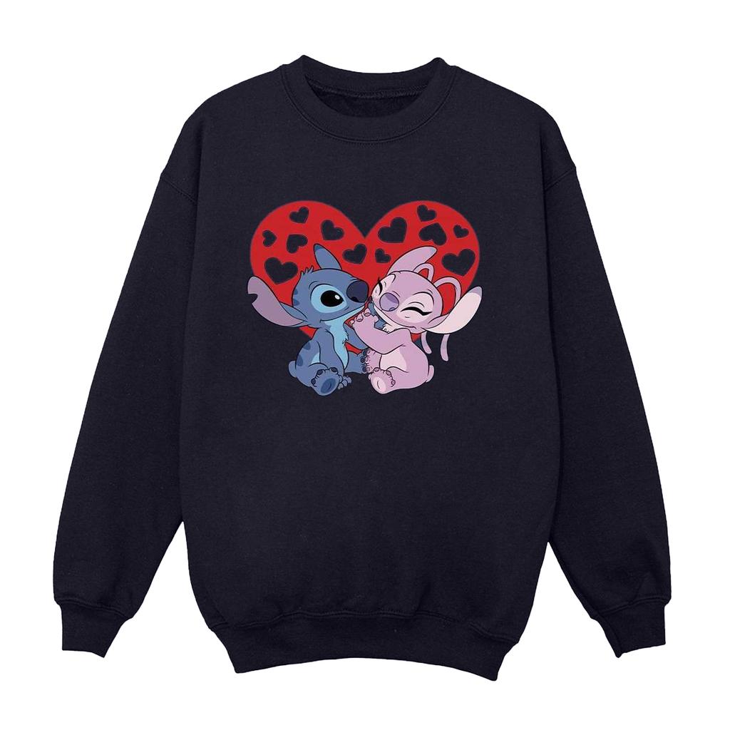 Disney Womens/Ladies Lilo & Stitch Hearts Sweatshirt