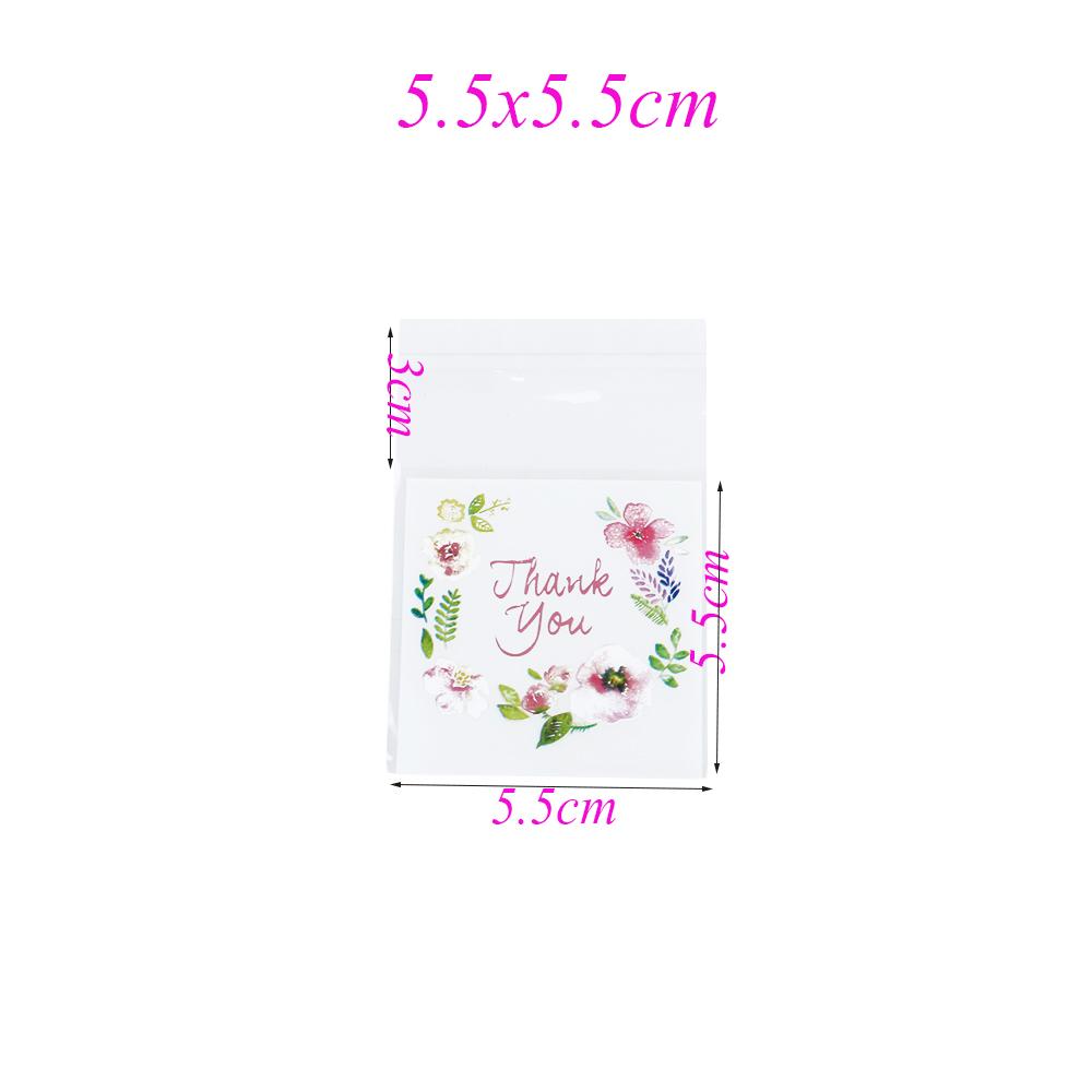 100pcs   4 Sizes Hot Wedding Favors Plastic Thank You Candy Bag Cookie Package Self-Adhesive