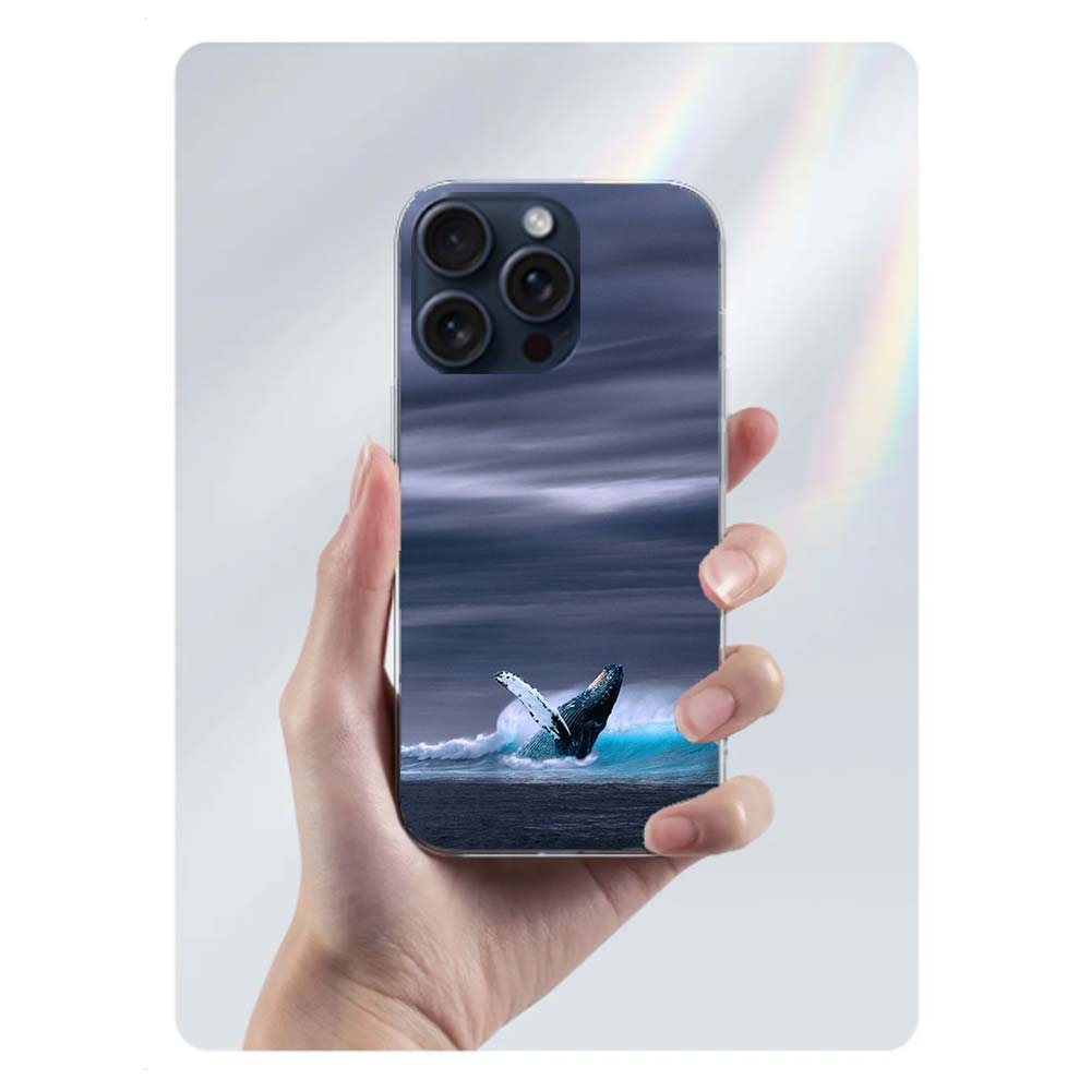 Whale Sea Giant Clear Phone Case For Iphone 17 Air 16 Pro Max 15 Pro 14 Plus 17E 16E 11 13 12 Mini Cover Cases Fundas Cell TPU C