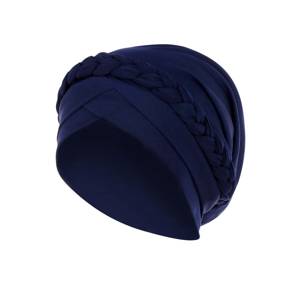 Monochrome Single Braid Headband Cap, Milk Silk Indian Headband Cap