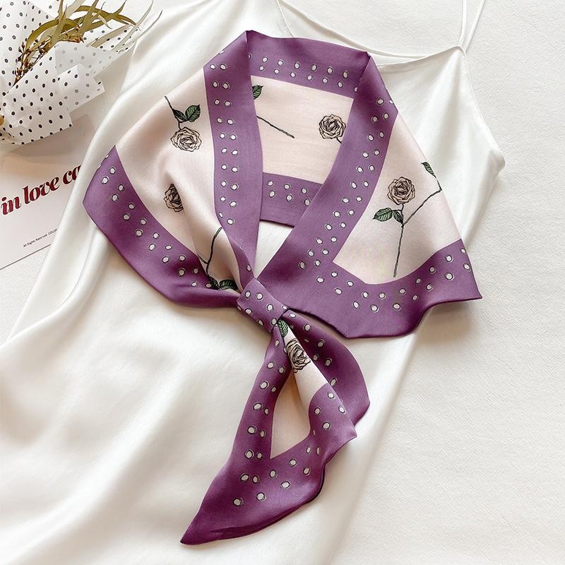 Silk Scarf for Women In Spring and Autumn New Style Clothing Decoration Scarf Headband Tie Laces with Autumn and Winter Warmth