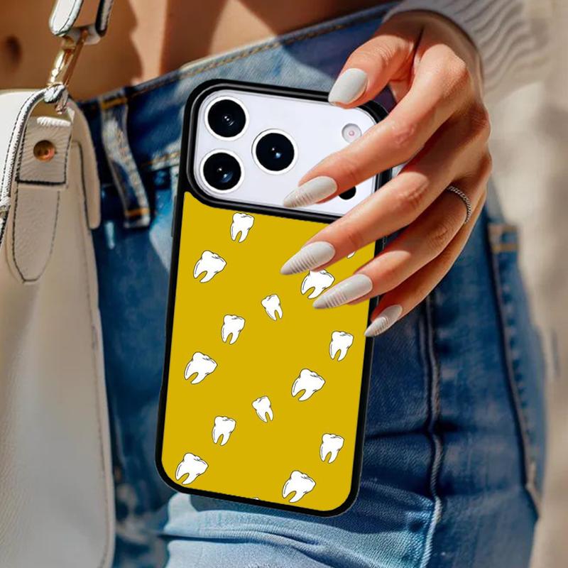 Милый чехол для телефона с зубами и дантистом Для iPhone 17 Air 14 15 13 12 Max Чехол Для Apple 14 15 16 16e 11 Pro Max Plus