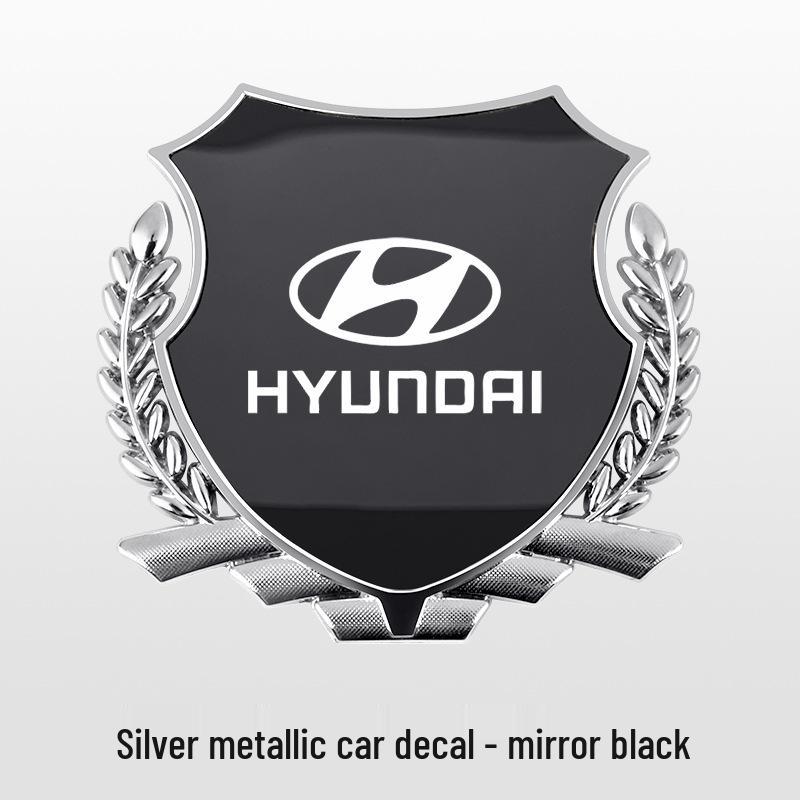 Metal Wheat Ear Side Emblem Sticker for ix35, Mingtu, Shengda, Elantra, Fiesta, Yue Dong, and Yue Na Cars