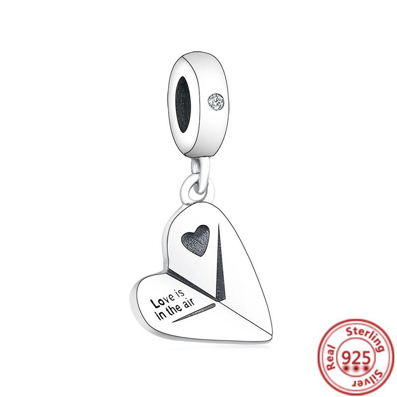 Подходит для оригинального браслета Pantaro Женский DIY Циркон Подарок Новый Аутентичный 925 медь Сердце Корона Эйфелева башня Любовь Ключ Подвеска Шарм Бусины