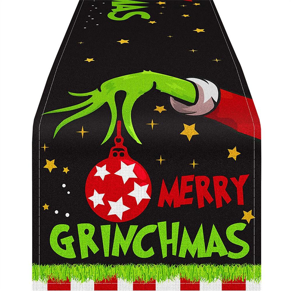 Гринч Рождественская дорожка для стола Merry Xmas Скатерть Рождественские украшения
