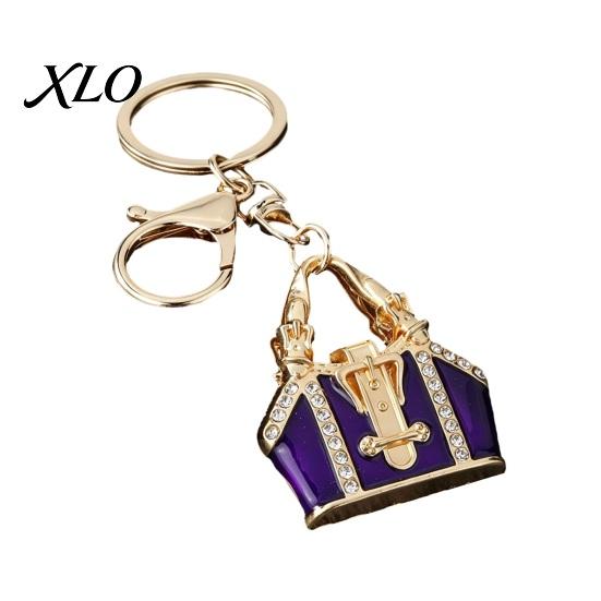 Sparkly Bag Charm Mini Handbag Keychain with Rhinestone, Zinc Alloy Pendant for Decorative Keys Handbags Backpacks, Lightweight Accessory Women