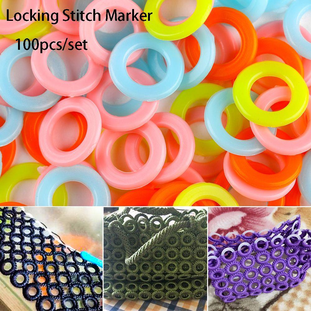Latching Sewing Accessory Plastic Locking Stitch Markers Knitting Tool Crochet Ring Mark Circle