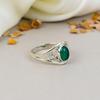 925 Sterling Silver Green Onyx Oval Shape Green Gemstone Ring For Women