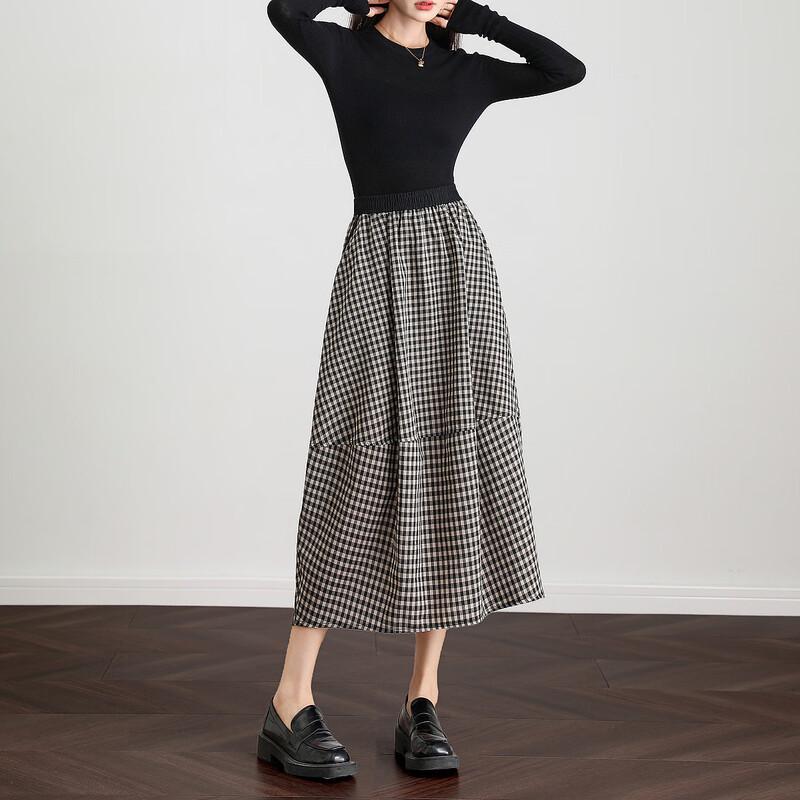 Женская полосатая юбка-миди с рукавами-фонариками Demana