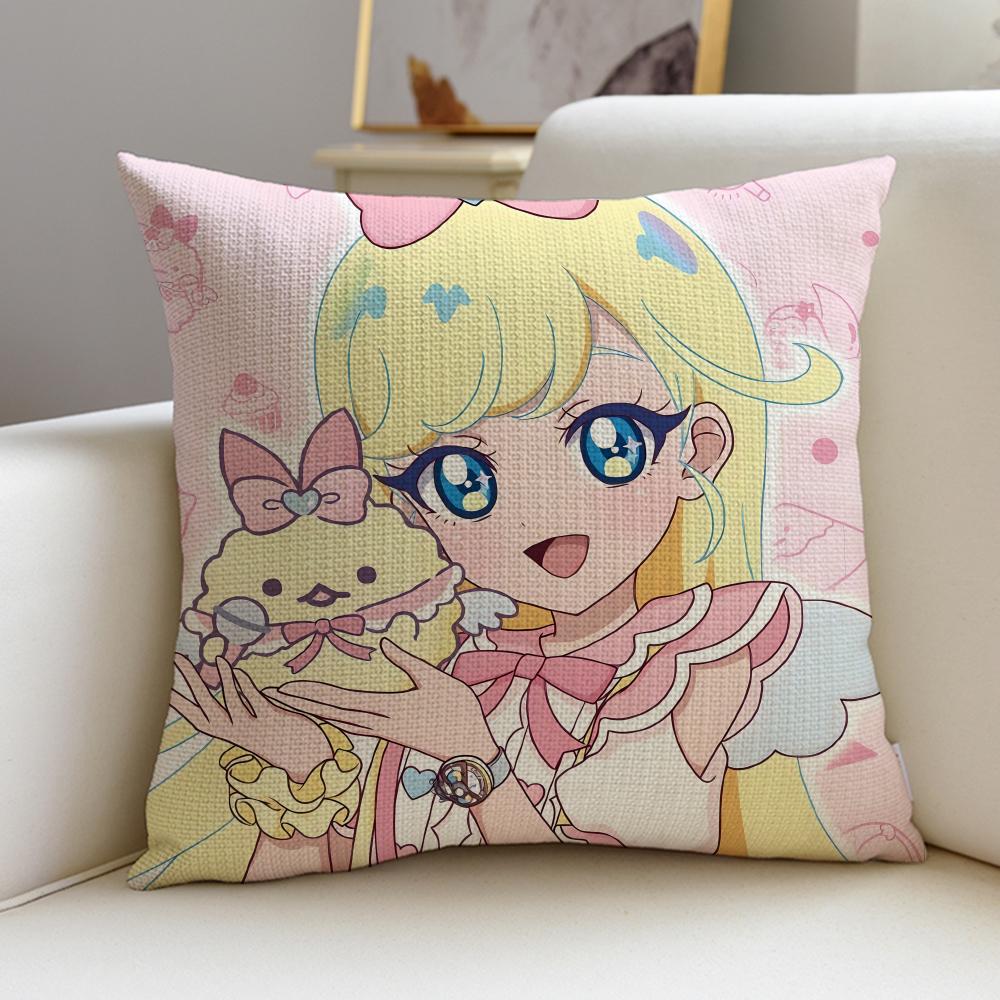 Cute HHimitsu no AiPriS Cushion Cover Breathable and skinfriendly linen pillowcase square removable and washable cushion